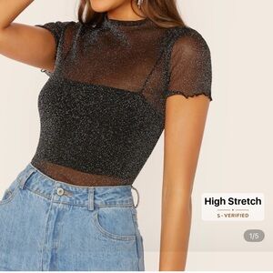 Elegant Black Sheer Top